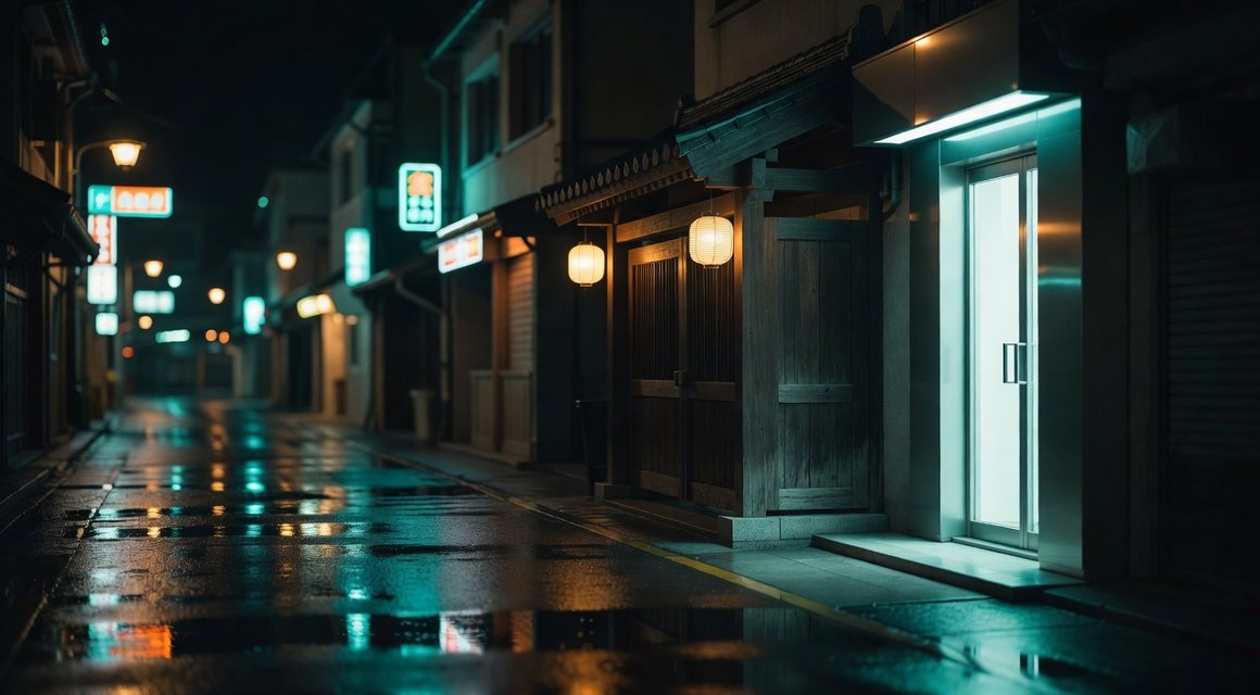 한옥풍 숙소 대문과 현대식 출입구의 대비 — 숙소 검색과 섞이는 이유